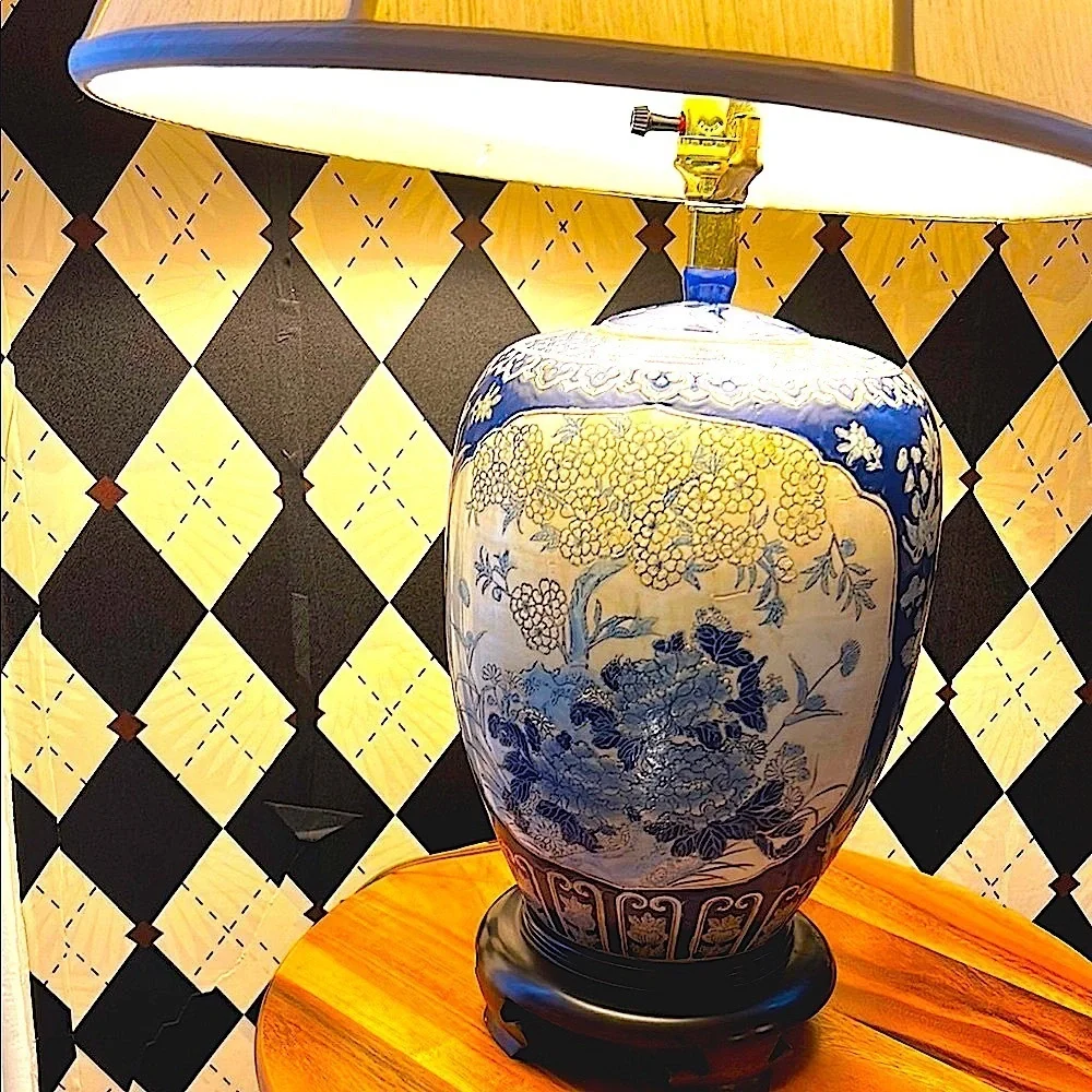 Vintage Chinoiserie Textured Table Lamp – Cultured‎ Elegance
